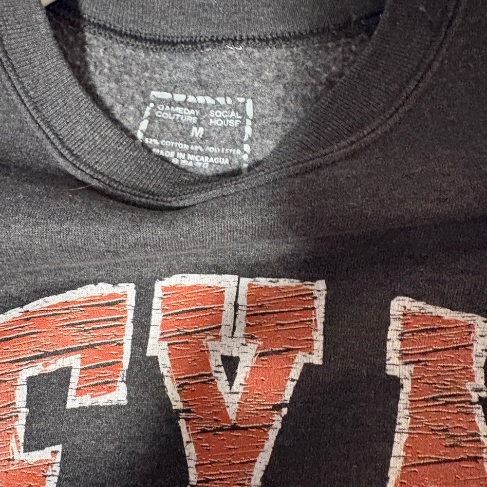 Game Time Women’s Black Sweatshirt with Distressed Red Graphic